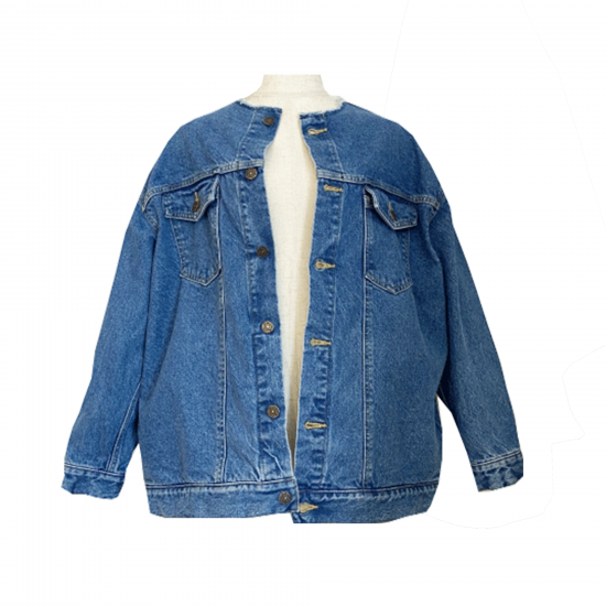 no collar denim JK