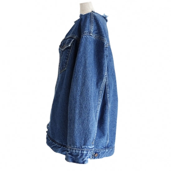 no collar denim JK