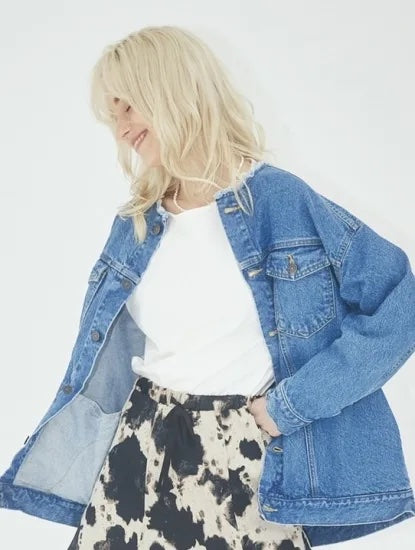 no collar denim JK